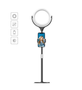 Ring Light Youtuber Tictok Makyaj Işıklı Telefon Tutucu F-537 30cm-70cm (Siyah)