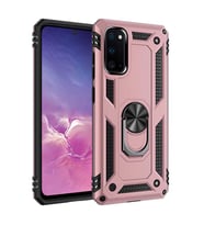 Samsung Galaxy S20 Kılıf Yüzüklü Zırh Tank Vega (Rose)