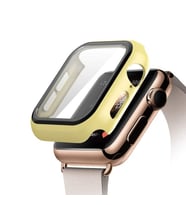 Apple Watch ile Uyumlu 3/4/5 Serisi 38MM/40MM 360 Derece Ekran Koruyucusu (Sarı)