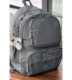 Nemo Bags Krinkıl Kumaş Suya Dayanıklı Orta Boy Koyu Sırt Çantası/Laptop Okul Çantası (Gri)
