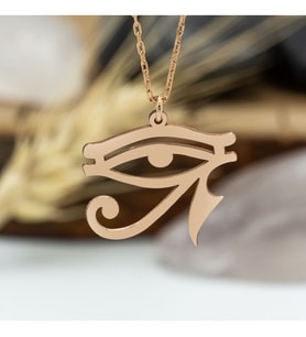Kişiye Özel 925 Ayar Gümüş Horus'un Gözü Kolye Renk Seçenekleriyle (Rose)