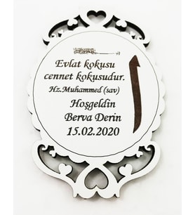 Pleksi yada Ahşap Bebek Magnet Hediyeliği (Krem)