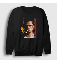Presmono Unisex Beyaz Tyler Durden Brad Pitt Fight Club Sweatshirt 327488tt (Siyah)