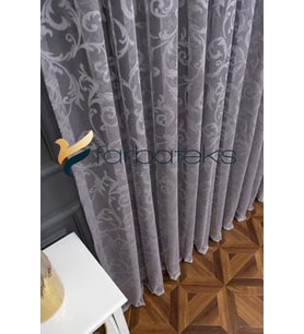 3 Kat Pileli-Şal Desen Fransız Dantel Dökümlü Modern Tül Perde (Model 4)