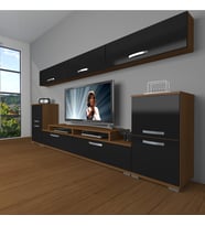 Decoraktiv Ekoflex 9 Slm Tv Ünitesi Tv Sehpası (Siyah - Ceviz)