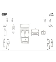 Meriç® Nissan Qashqai Ön Torpido Kaplama Maun 24 Parça 2007-2010 (Alüminyum)