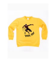 Spiderman baskılı örümcek adam pamuklu kumaş çocuk sweatshirt (Sarı)