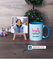 Matematik Öğretmeni Fotoğraflı Dekoratif Taş, Kupa Bardak Beyaz Hediye (Model 4)