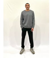 Erkek Bisiklet Yaka Rahat Kalıp 3 iplik Kalın Orta Brooklyn Nakışlı Sweatshirt SPR24SW34 (Antrasit)