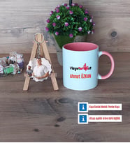 Fizyoterapist Kupa Bardak Beyaz ve Fotoğraflı Ahşap Anahtarlık Hediye (Model 6)