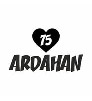 Kalpli 75 Ardahan Araba Sticker siyah 20x15 CM (Siyah)