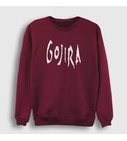 Presmono Unisex Beyaz Logo Gojira Sweatshirt 53074tt (Bordo)