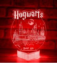 Kişiye Özel Harry Potter Hogwarts Kalesi  3D LED Lamba (Kırmızı)