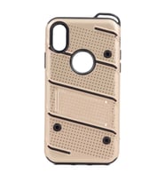 Uyumlu Model Apple iPhone X Kılıf İron Tank Zırh Kapak (Gold)