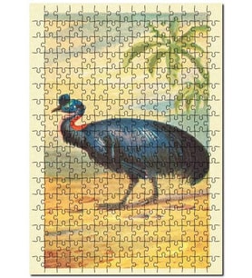 Cakapuzzle Cassowary ve Kuş Görseli Puzzle Yapboz MDF (Ahşap) (500 Parça)