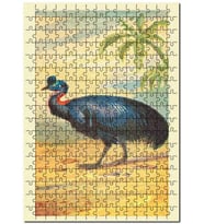 Cakapuzzle Cassowary ve Kuş Görseli Puzzle Yapboz MDF (Ahşap) (500 Parça)
