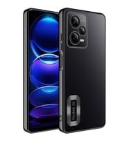 Xiaomi Redmi Note 12 5G Kılıf Kamera Korumalı Logo Gösteren Zore Omega Kılıf (Siyah)