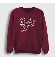 Presmono Unisex Beyaz Rare To Die Panic! at the Disco Sweatshirt 73543tt (Bordo)