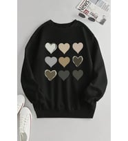 Unisex Kafadar Ayılar Baskılı Bisiklet Yaka Sweatshirt (A.Siyah)