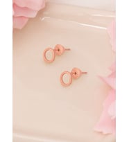 YUVARLAK ŞEKLİNDE GÜMÜŞ KÜPE (Rose)