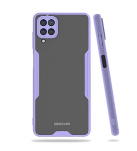 Galaxy M12 Kılıf Zore Parfe Kenarları Pastel Renk Silikon Kılıf (Mor)