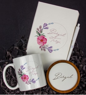 Kişiye Özel Defter Kalem Kupa Ve Bardak Altlığı Hediye Seti 103895 (Model 2)