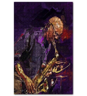 Cakapuzzle Yağlı Boya Resmi Saksafon Sanatçısı Görseli Puzzle Yapboz MDF (Ahşap) (255 Parça)