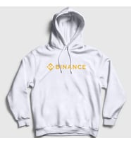 Presmono Unisex Beyaz Logo Binance Bitcoin Kapüşonlu Sweatshirt 323087tt (Beyaz)