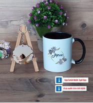 İsme Özel Doğum Günü Hediyesi Kupa Bardak Beyaz ve Fotoğraflı Ahşap Anahtarlık Hediye (Model 11)