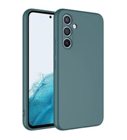 Samsung Galaxy A14 Kılıf Kamera Korumalı iÇi Süet Dokulu Lansman Tipi Silikon (Koyu Yeşil)