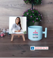Kadın Doğum Uzmanı Fotoğraflı Dekoratif Taş, Kupa Bardak Beyaz Hediye (Model 12)