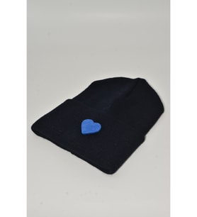 Moxxo Sevgililer Günü Özel Koleksiyonu Mavi Kalp Figürlü Lila Renk Unisex Erkek/Kadın Bere (Lacivert)