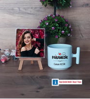 Paramedik Fotoğraflı Dekoratif Taş, Kupa Bardak Beyaz Hediye (Model 12)