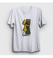 Presmono Unisex Sarı Hug Little Nightmares T-Shirt 159711tt (Beyaz)