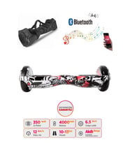 Citymate Hoverboard Elektrikli Kaykay Scooter Bluetooth Hoparlörlü 6.5 inch Çanta Hediyeli D06 (Siyah - Beyaz)
