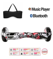 Citymate Hoverboard Elektrikli Kaykay Scooter Bluetooth Hoparlörlü 6.5 inch Çanta Hediyeli D06 (Siyah - Beyaz)