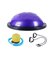Dikenli Masaj Nokta Bosu Ball, Denge Yarım Pilates & Yoga Topu (Mor)