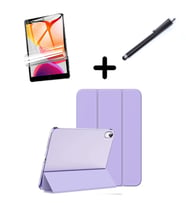 Apple iPad Pro 11 1. 2. 3. 4. Nesil Kılıf Set PU Deri Smart Tablet Kilifi Ekran  (Lila)