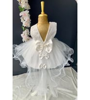 Kız Bebek Hediyelik Mevlüt Takımı Gelinlik Yenidoğan Doğum Bayram Babalar Günü Hediyesi Baby Shower Elbisesi (Beyaz)