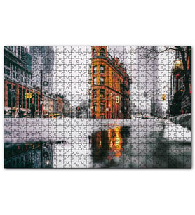Cakapuzzle Yağmurlu Günde Gökdelenler  Puzzle Yapboz MDF (Ahşap) (255 Parça)