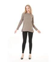 Kadın İnce Triko Günlük  Mevsimlik kazak (Vizon)