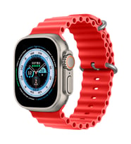 Apple Watch 49mm Ultra Seri Uyumlu Seaflex Ocean Silikon Kordon (Kırmızı)