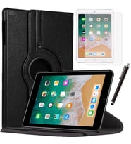 Apple iPad 5 Nesil / 6 Nesil Kılıf Ekran Koruyucu Ve Kalem Set (Siyah)