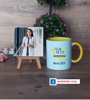 Doktor Fotoğraflı Dekoratif Taş, Kupa Bardak Beyaz Hediye (Model 7)