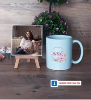 İsme Özel İsim Yazılı Fotoğraflı Dekoratif Taş, Kupa Bardak Beyaz Hediye (Model 1)