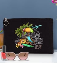 BK Gİft Yaz Temalı-9 Astarlı Portföy Çanta 30x21cm(12 Renk Seçeneği), Baskılı El Çantası, Organizer Çanta (Siyah)