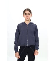 Toontoy Kız Çocuk Kapüşonlu Hırka (Füme)