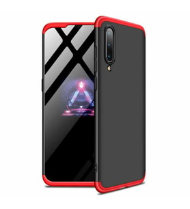 Xiaomi Mi A3 Kılıf Zore Ays Full Koruma Kılıf (Siyah-Kırmızı)