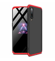 Xiaomi Mi A3 Kılıf Zore Ays Full Koruma Kılıf (Siyah-Kırmızı)