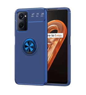 Oppo A36 Kılıf Zore Ravel Yüzüklü Silikon Kılıf (Mavi)